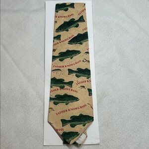 Father Knows Bass Fish Tie - Dad Gift for Fisherman